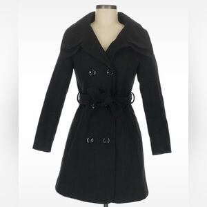 Women's Black Double-Breasted Coat